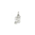Casted Initial B Charm in 14k White Gold