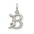 14k White Gold Diamond-cut Initial B Charm hide-image