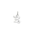 Diamond-cut Initial E Charm in 14k White Gold