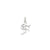 Diamond-cut Initial F Charm in 14k White Gold