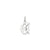 Diamond-cut Initial G Charm in 14k White Gold