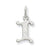 14k White Gold Diamond-cut Initial I Charm hide-image