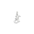 Diamond-cut Initial J Charm in 14k White Gold