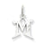 14k White Gold Diamond-cut Initial M Charm hide-image