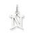 14k White Gold Diamond-cut Initial N Charm hide-image