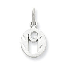 14k White Gold Diamond-cut Initial O Charm hide-image