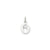 Diamond-cut Initial O Charm in 14k White Gold
