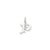 Diamond-cut Initial P Charm in 14k White Gold