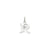 Diamond-cut Initial R Charm in 14k White Gold