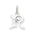 14k White Gold Diamond-cut Initial R Charm hide-image
