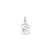 Diamond-cut Initial S Charm in 14k White Gold