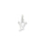 Diamond-cut Initial V Charm in 14k White Gold