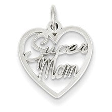 14k White Gold Super Mom Charm hide-image
