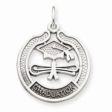 14k White Gold Graduation Charm hide-image