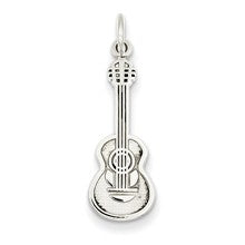 14k White Gold Guitar Charm hide-image