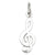 Treble Clef Charm in 14k White Gold