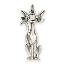 14k White Gold Cat Charm hide-image