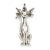 14k White Gold Cat Charm hide-image