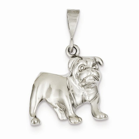 14k White Gold Bulldog Pendant, Pendants for Necklace