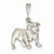 14k White Gold Bulldog Pendant, Pendants for Necklace