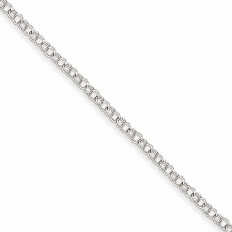 14K White Gold Solid Double Link Charm