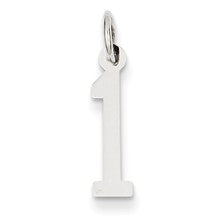 14k White Gold Small Polished Elongated 1 Charm hide-image