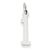 14k White Gold Small Polished Elongated 1 Charm hide-image