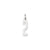 Small Polished Elongated 2 Charm in 14k White Gold