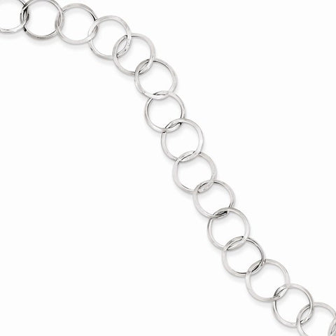 14K White Gold Circle Bracelet