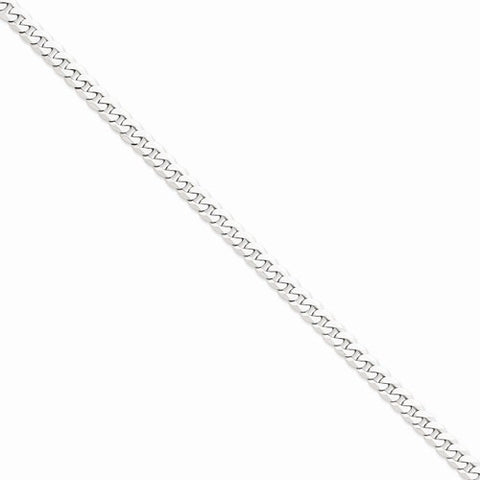 14K White Gold Flat Curb Chain Bracelet