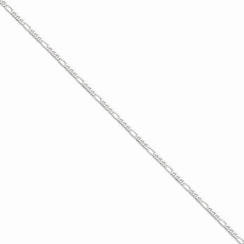 14K White Gold Flat Figaro Chain