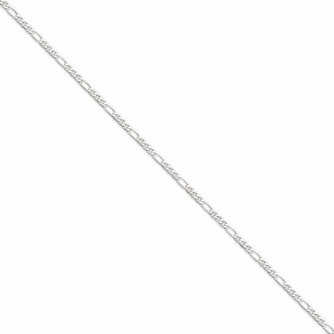14K White Gold Figaro Chain Bracelet