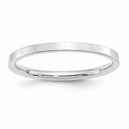 10k White Gold 2mm Standard Flat Comfort Fit Wedding Band