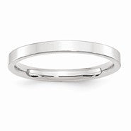 10k White Gold 2.5mm Standard Flat Comfort Fit Wedding Band