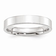 10k White Gold 4mm Standard Flat Comfort Fit Wedding Band