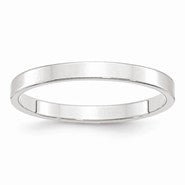 10k White Gold 2.5mm Lightweight Flat Wedding Band