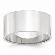 10k White Gold 10mm Lightweight Flat Wedding Band