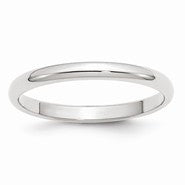 10k White Gold 2.5mm Half Round Wedding Band