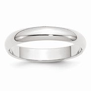 10k White Gold 4mm Half Round Wedding Band