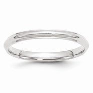 10k White Gold 2.5mm Half Round with Edge Wedding Band