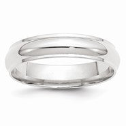 10k White Gold 5mm Half Round with Edge Wedding Band