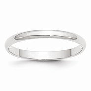 10k White Gold 2.5mm Lightweight Half Round Wedding Band