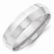 10k White Gold 6mm Knife Edge Comfort Fit Wedding Band