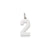 Medium Polished Number 2 Charm in 14k White Gold