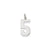 Medium Polished Number 5 Charm in 14k White Gold