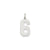 Medium Polished Number 6 Charm in 14k White Gold