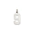 Medium Polished Number 9 Charm in 14k White Gold