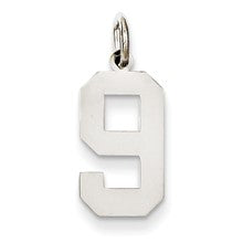 14k White Gold Medium Polished Number 9 Charm hide-image