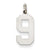 14k White Gold Medium Polished Number 9 Charm hide-image