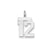 Medium Polished Number 12 Charm in 14k White Gold